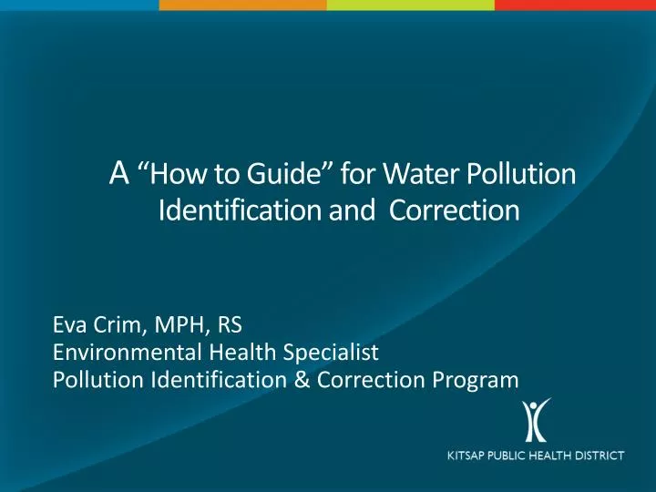 a how to guide for water pollution identification and correction