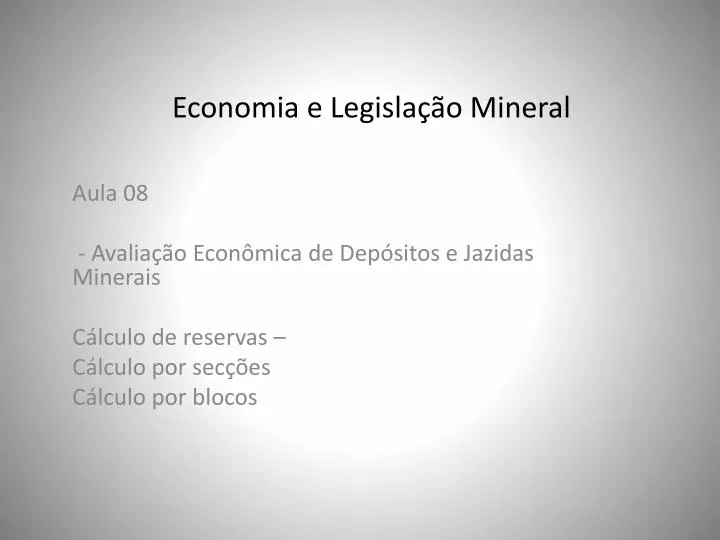 economia e legisla o mineral