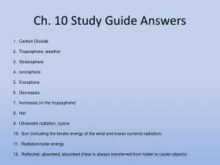 Ch. 10 Study Guide Answers