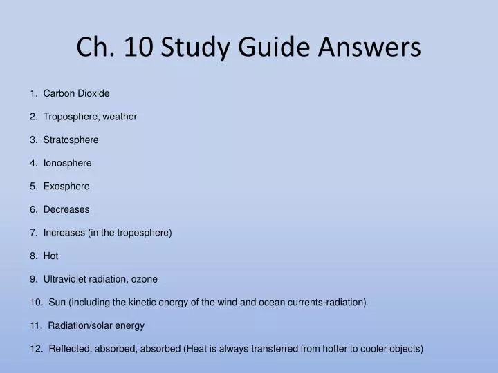 ch 10 study guide answers