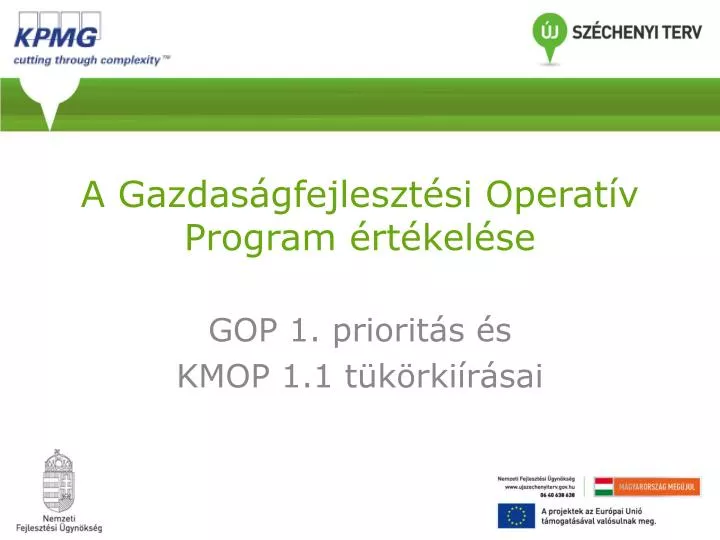 a gazdas gfejleszt si operat v program rt kel se