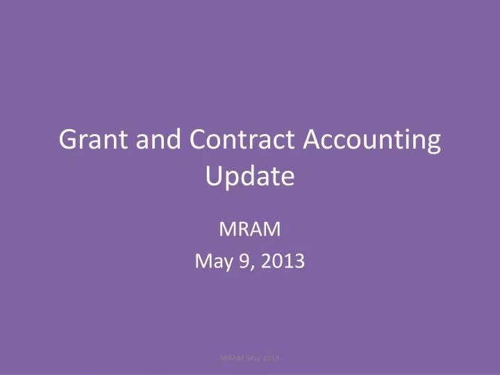 grant and contract accounting update