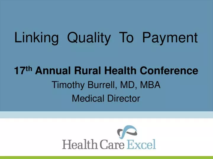 linking quality to payment