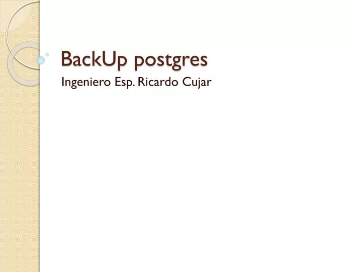 backup postgres