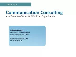 Communication Consulting