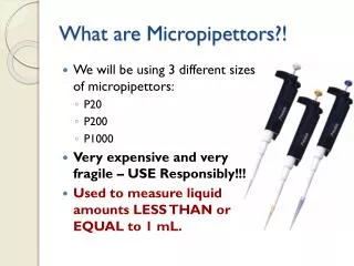 What are Micropipettors ?!
