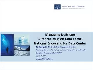Managing IceBridge Airborne Mission Data at the National Snow and Ice Data Center