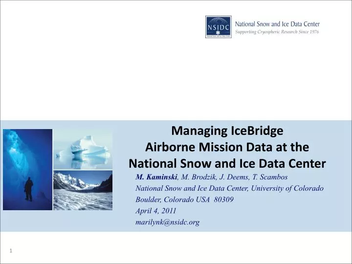 managing icebridge airborne mission data at the national snow and ice data center