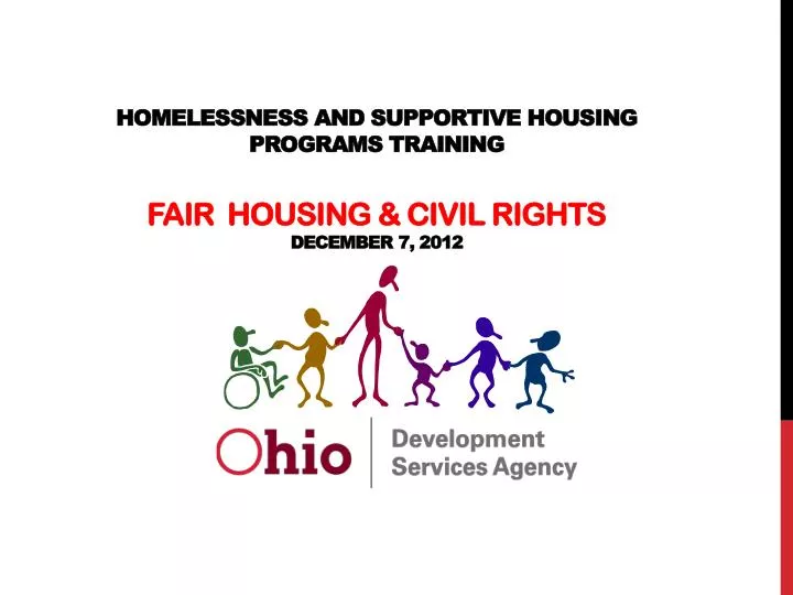 homelessness and supportive housing programs training fair housing civil rights december 7 2012