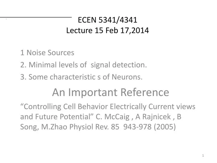 ecen 5341 4341 lecture 15 feb 17 2014