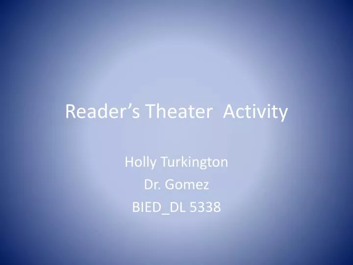 reader s theater activity