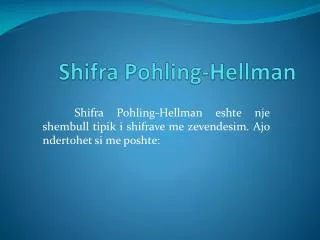 shifra pohling hellman