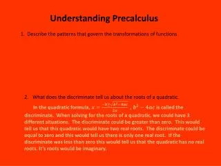 Understanding Precalculus