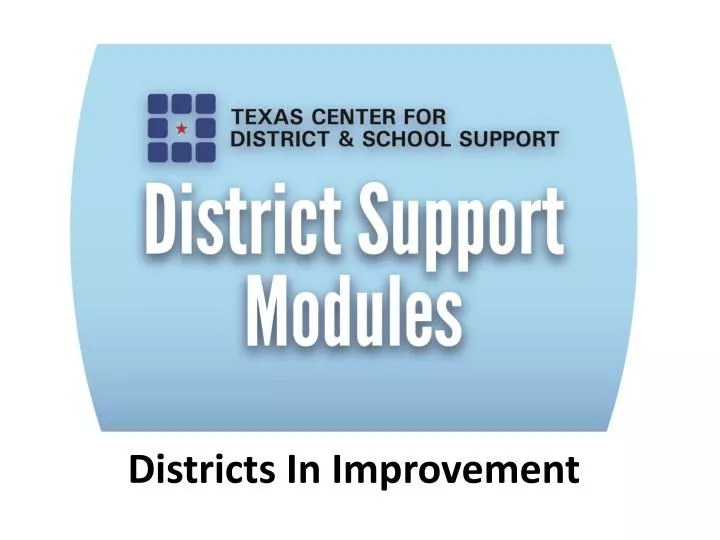 districts in improvement