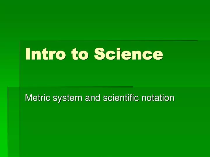 intro to science