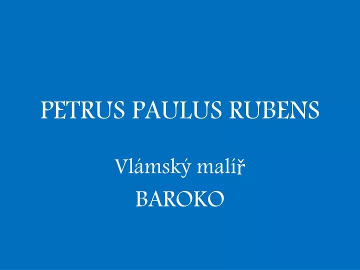 petrus paulus rubens