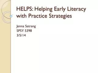HELPS: Helping Early Literacy with Practice Strategies