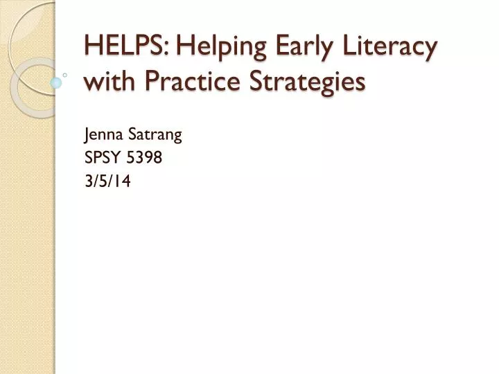 helps helping early literacy with practice strategies