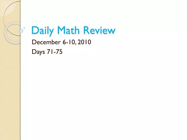 daily math review