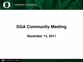DGA Community Meeting December 13, 2011