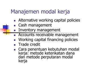 manajemen modal kerja
