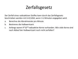 Zerfallsgesetz