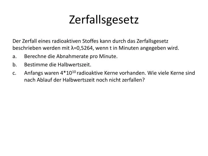 zerfallsgesetz