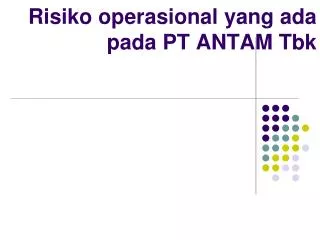 risiko operasional yang ada pada pt antam tbk
