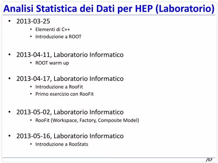 analisi statistica dei dati per hep laboratorio