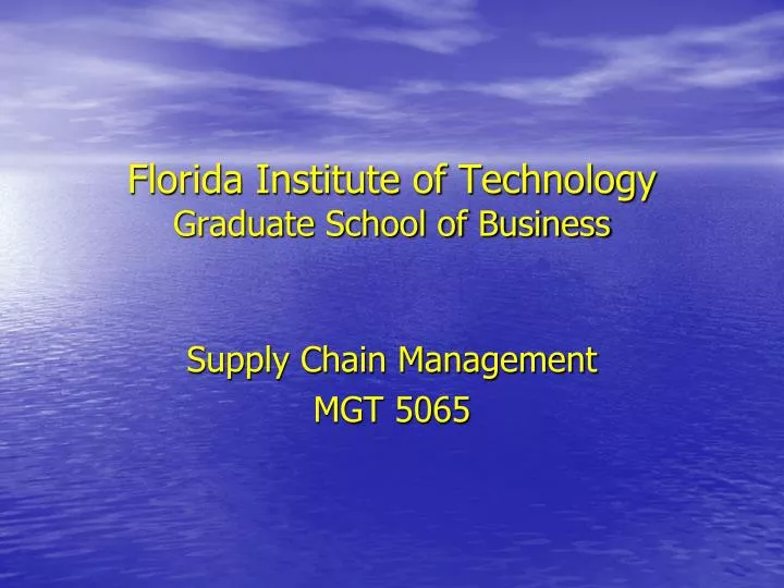florida institute of technology graduate school of business