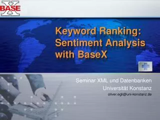 Keyword Ranking: Sentiment Analysis with BaseX