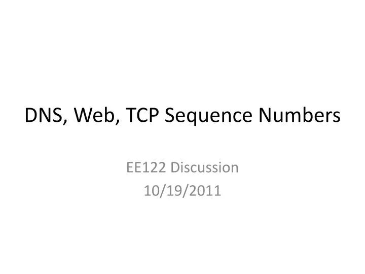 dns web tcp sequence numbers
