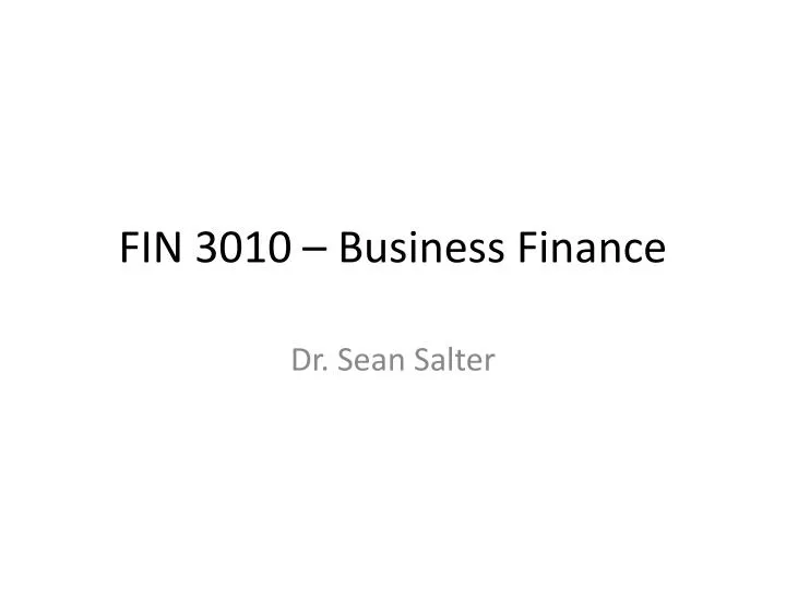 fin 3010 business finance