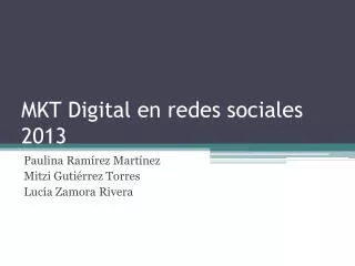 mkt digital en redes sociales 2013