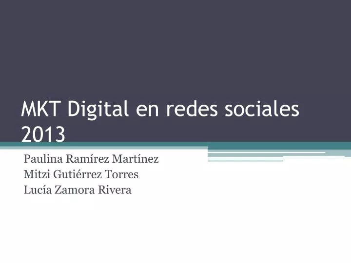 mkt digital en redes sociales 2013