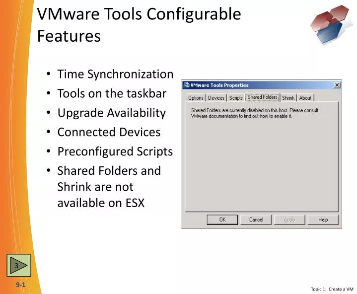 vmware tools configurable features