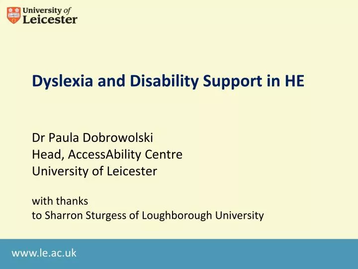 dyslexia and disability support in he