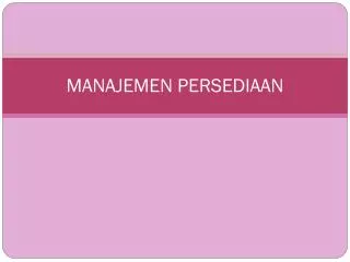 manajemen persediaan