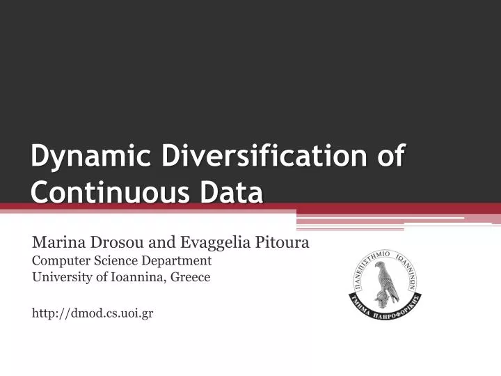 dynamic diversification of continuous data