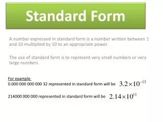 standard form