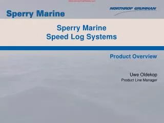 Sperry Marine Speed Log Systems