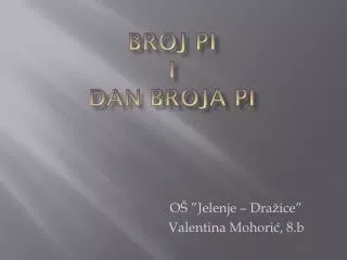 broj pi i dan broja pi