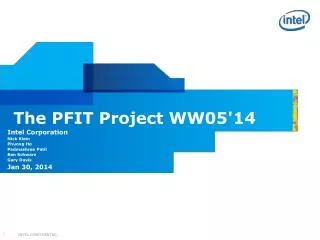 The PFIT Project WW05'14