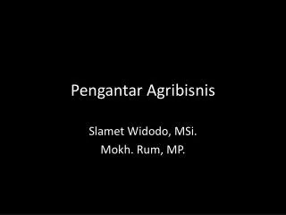 pengantar agribisnis