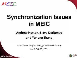 Synchronization Issues in MEIC