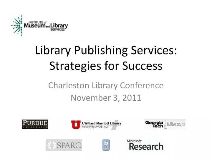 library publishing services strategies for success