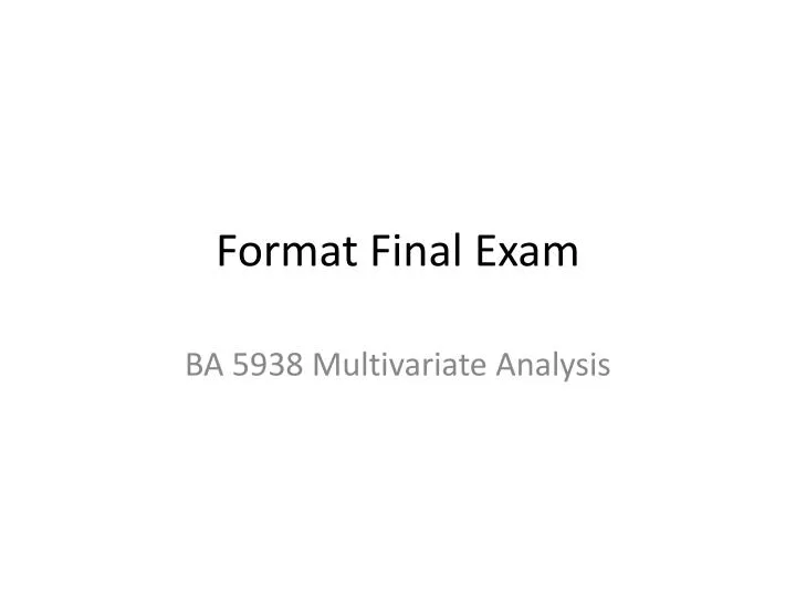 format final exam