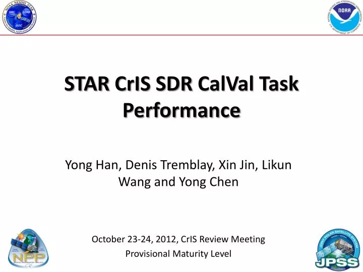 star cris sdr calval task performance