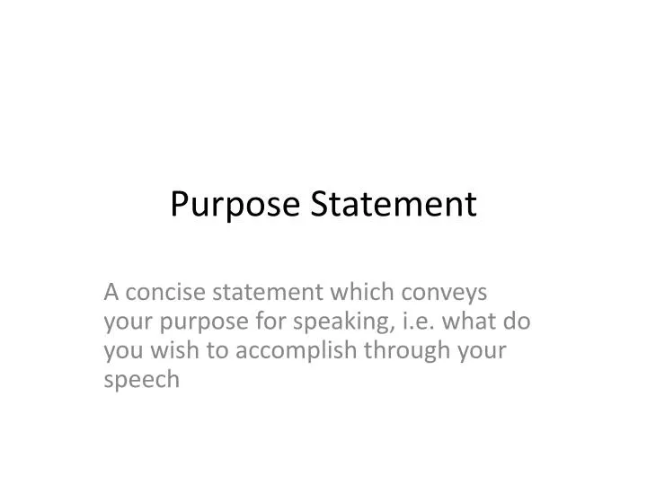 purpose statement