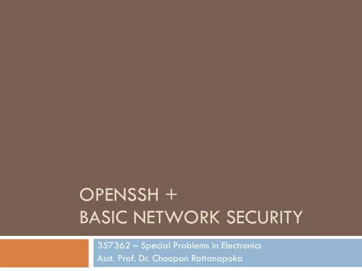 openssh basic network security
